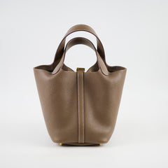 Hermes Picotin 18 Etoupe Clemence GHW D Stamp