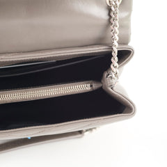 Saint Laurent Loulou Matelasse Small Shoulder bag Grey