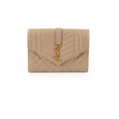 Saint Laurent Envelope Flap Pouch Beige