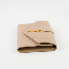 Saint Laurent Envelope Flap Pouch Beige