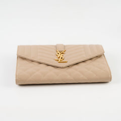 Saint Laurent Envelope Flap Pouch Beige