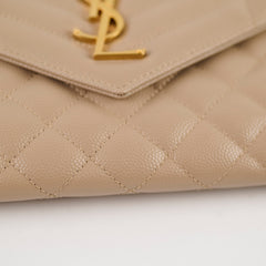 Saint Laurent Envelope Flap Pouch Beige