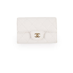 Chanel White Caviar Cardholder (microchip)
