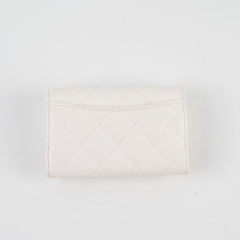 Chanel White Caviar Cardholder (microchip)