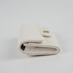 Chanel White Caviar Cardholder (microchip)