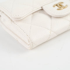 Chanel White Caviar Cardholder (microchip)