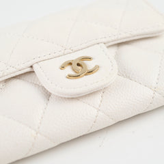 Chanel White Caviar Cardholder (microchip)