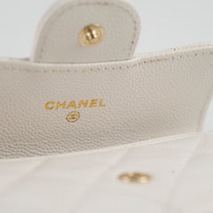 Chanel White Caviar Cardholder (microchip)