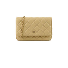 Chanel Caviar 23A Wallet On Chain LGHW Light Yellow Microchipped