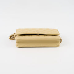 Chanel Caviar 23A Wallet On Chain LGHW Light Yellow Microchipped
