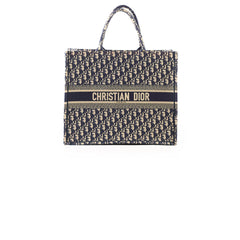 Dior Large Book Tote Navy Oblique