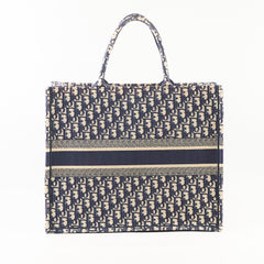 Dior Large Book Tote Navy Oblique