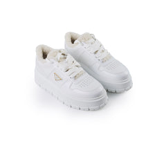 Prada Shearling Leather Sneakers Womens 39