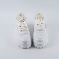 Prada Shearling Leather Sneakers Womens 39