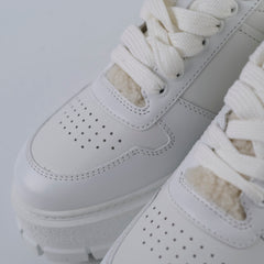 Prada Shearling Leather Sneakers Womens 39