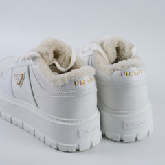 Prada Shearling Leather Sneakers Womens 39