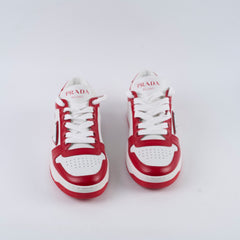 Prada Red and White Downtown Sneakers Womens 35