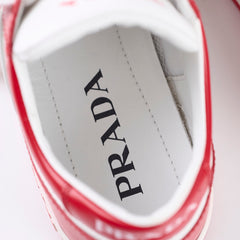 Prada Red and White Downtown Sneakers Womens 35