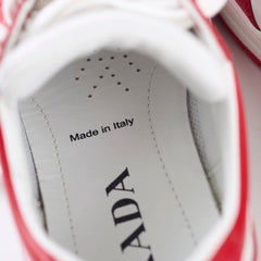 Prada Red and White Downtown Sneakers Womens 35