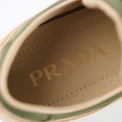Prada Beige and Green Downtown Sneakers Womens 36.5