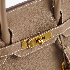 Hermes Birkin 30 Etoupe GHW Togo A Stamp