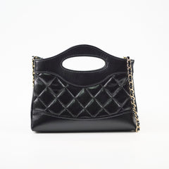 Chanel Nano 31 Shopping Tote Calfskin Black Microchip
