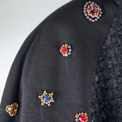 Chanel 22A Black Jewllery Coat Size 40