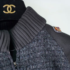 Chanel 22A Black Jewllery Coat Size 40