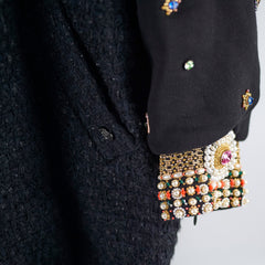 Chanel 22A Black Jewllery Coat Size 40