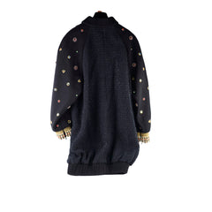 Chanel 22A Black Jewllery Coat Size 40