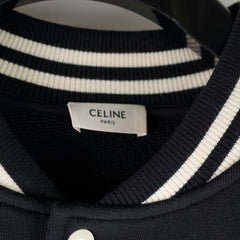 Celine Varsity Jacket Black/White Stripes - Size XXL