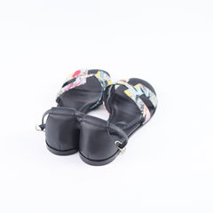 Hermes Santorini Sandals Multicolor Toile Size 37.5