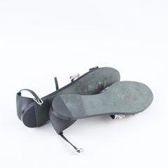 Hermes Santorini Sandals Multicolor Toile Size 37.5