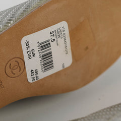 Chanel Silver Lace Up Brogues Size 37.5