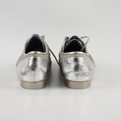 Chanel Silver Lace Up Brogues Size 37.5