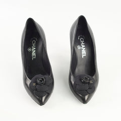 Chanel Camelia Black Pumps Size 37.5