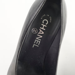 Chanel Camelia Black Pumps Size 37.5