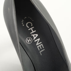 Chanel Camelia Grey/ Black Pumps Size 37.5