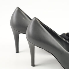 Chanel Camelia Grey/ Black Pumps Size 37.5