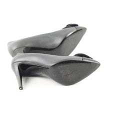 Chanel Camelia Grey/ Black Pumps Size 37.5