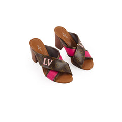 Louis Vuitton Panorama Slide Mule Monogram Size 37.5