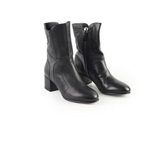 Chanel Interlocking CC Goat Leather Black Ankle Boots Size 37