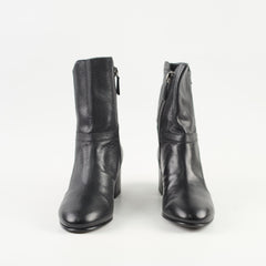 Chanel Interlocking CC Goat Leather Black Ankle Boots Size 37