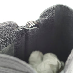 Chanel Interlocking CC Goat Leather Black Ankle Boots Size 37