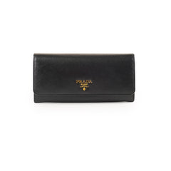 Prada Saffiano Long Wallet Black