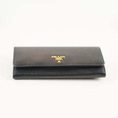 Prada Saffiano Long Wallet Black