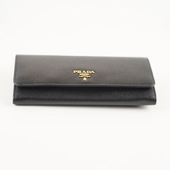Prada Saffiano Long Wallet Black