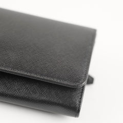 Prada Saffiano Long Wallet Black
