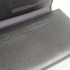 Prada Saffiano Long Wallet Black