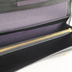 Prada Saffiano Long Wallet Black